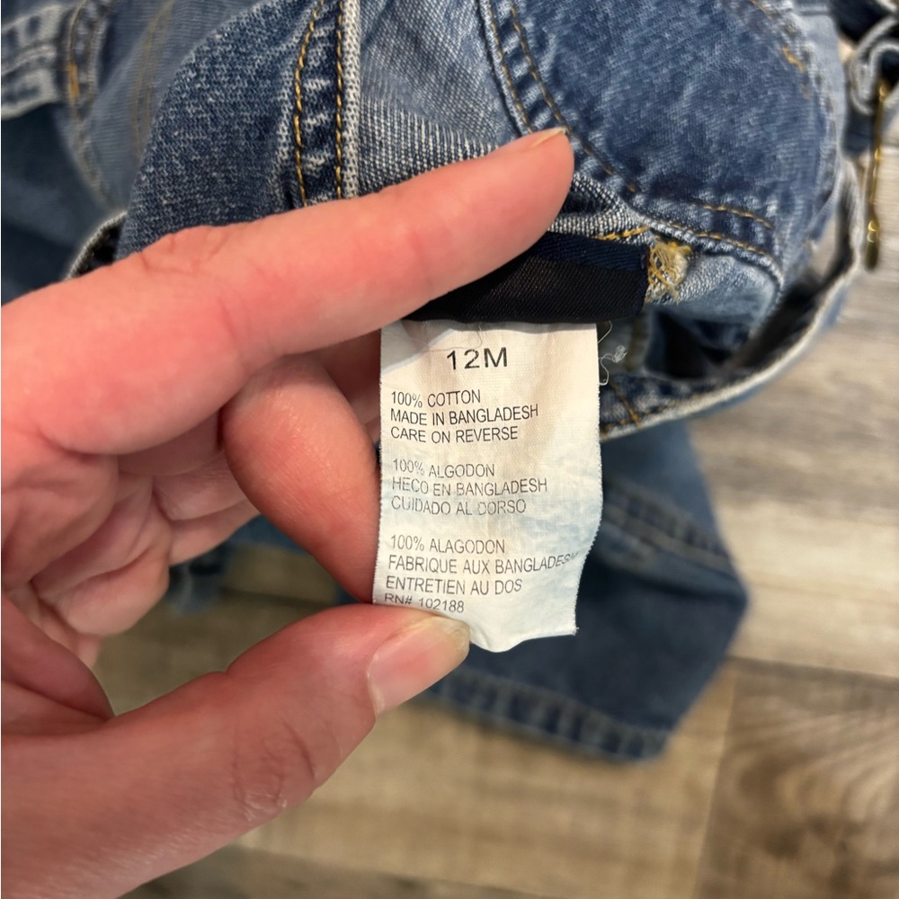 Vintage Faded Glory Denim Overalls for Kids size 12 months - Picture 6 of 8